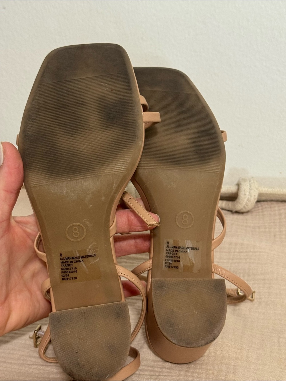 A New Day Nude Strappy Block Heel with Gold Accent - Picture 4 of 4
